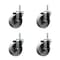 Service Caster 4 Inch Semi Steel Wheel Swivel 58 Inch Threaded Stem Caster Set Service Caster SCC-TS20S414-SSS-58212-4 - alternate 1
